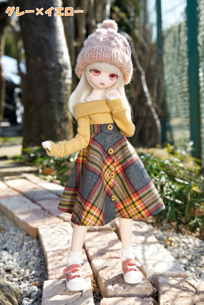 MDDサイズ チェックスカート(3色) ドール服