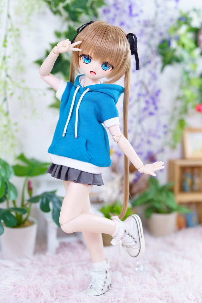半袖パーカー バイカラー [MDD・ドール服]