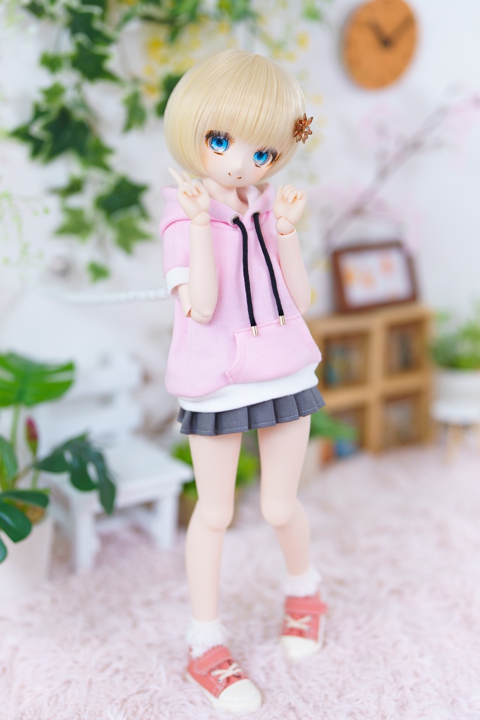 半袖パーカー バイカラー [MDD・ドール服]