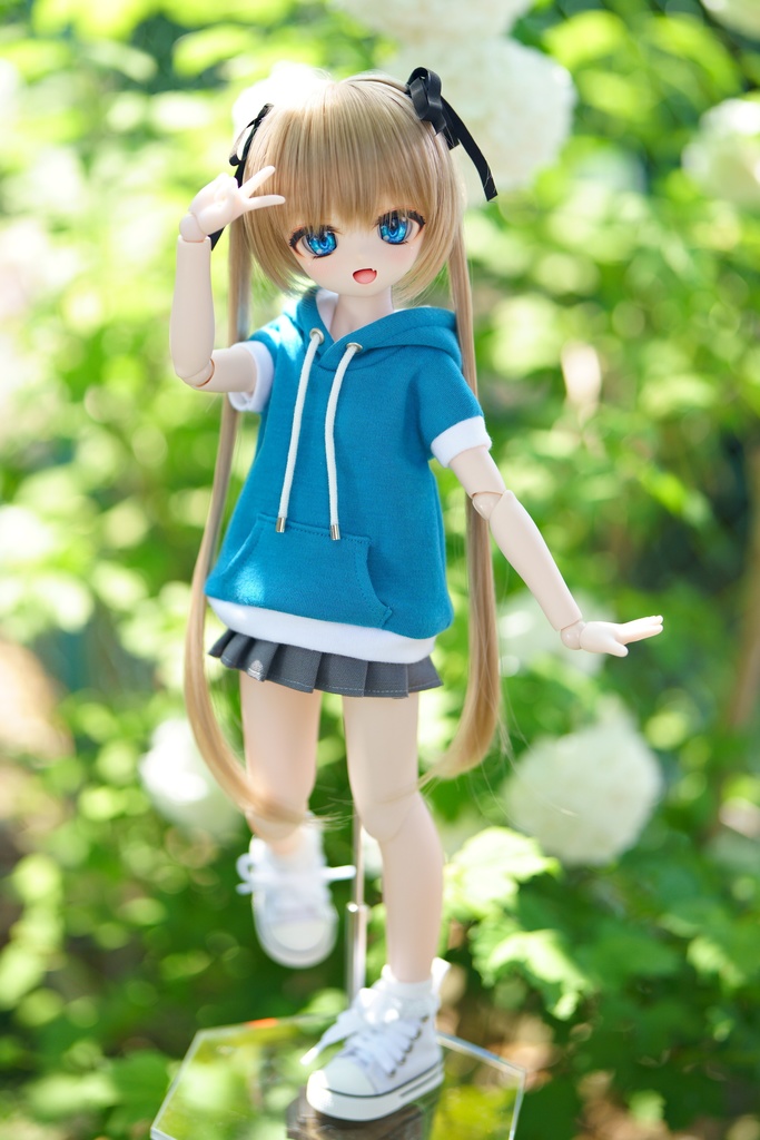 半袖パーカー バイカラー [MDD・ドール服]