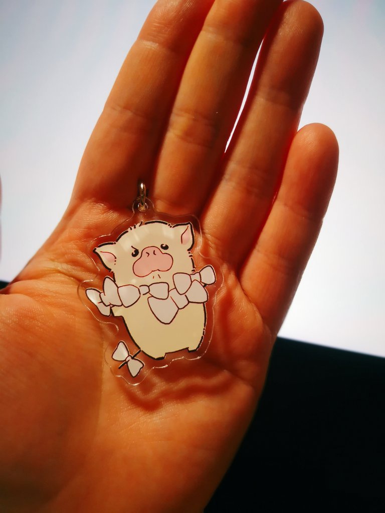 子ブタ(りぼん)のアクリルキーホルダー