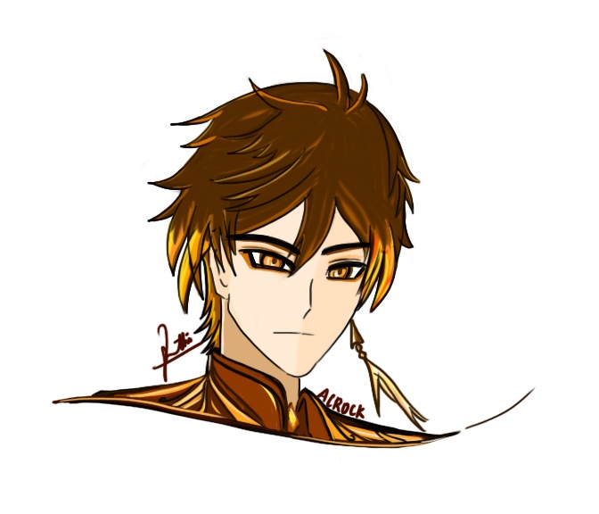 Zhongli Rex Lapis Fan Art Portrait for keychain and multipurpose