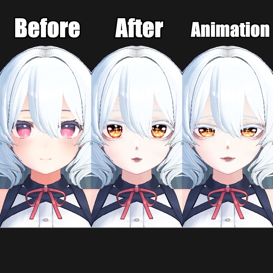 【桔梗ちゃん専用】吸血鬼風目+メイク+表情パッケージ