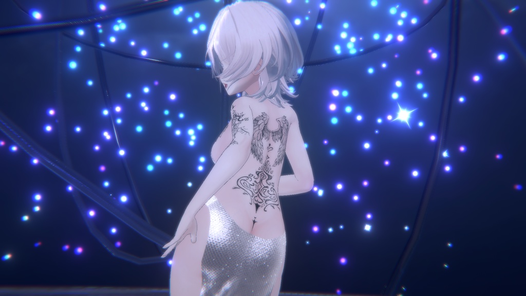 【桔梗専用】動く!!流れ雲と銀河の瞳+タトゥー