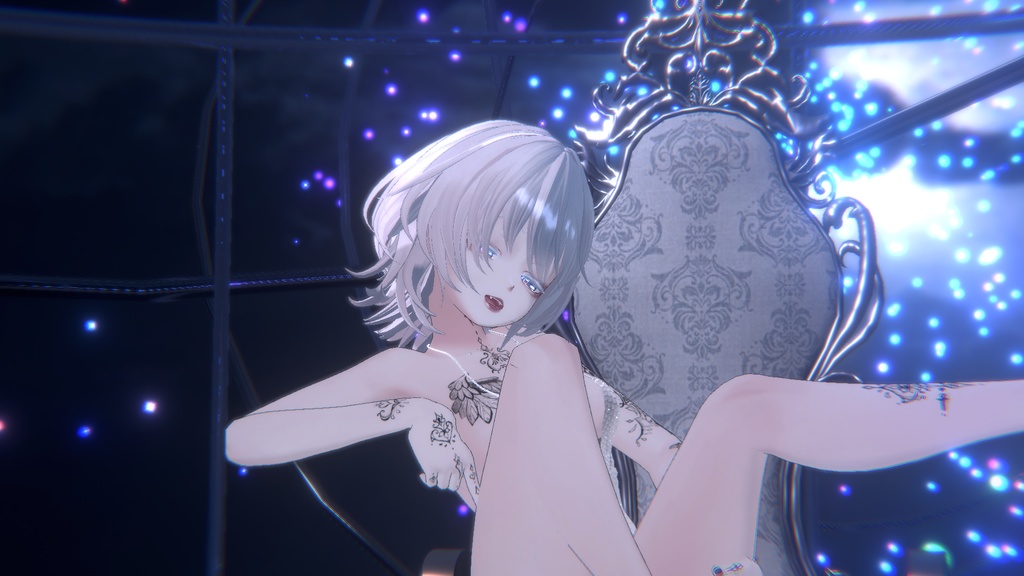 【桔梗専用】動く!!流れ雲と銀河の瞳+タトゥー