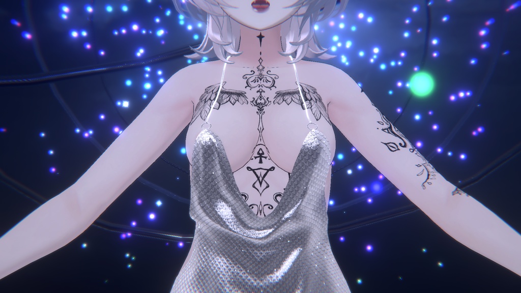 【桔梗専用】動く!!流れ雲と銀河の瞳+タトゥー