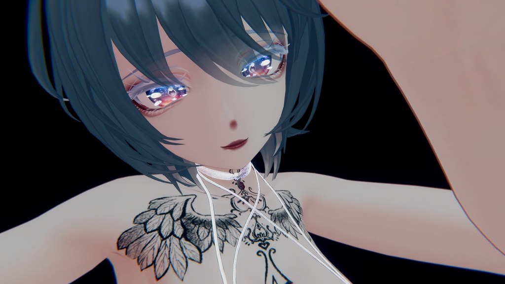 【SELESTIA用】動く!!流れ雲と銀河の瞳+吸血鬼風メイク+タトゥー