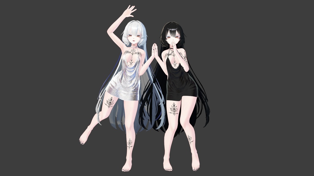 【女性アバター用】双子ポーズ