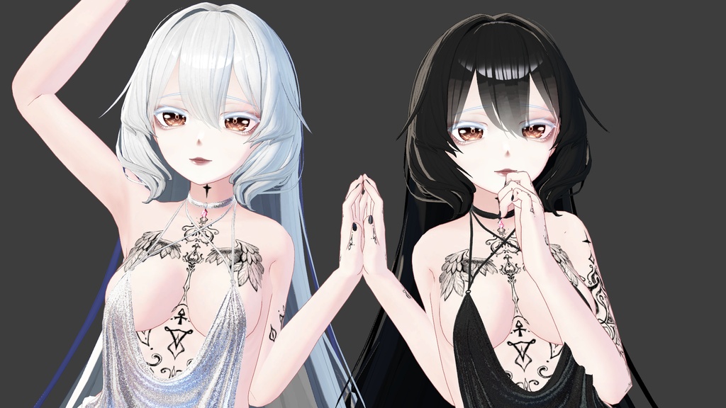 【女性アバター用】双子ポーズ