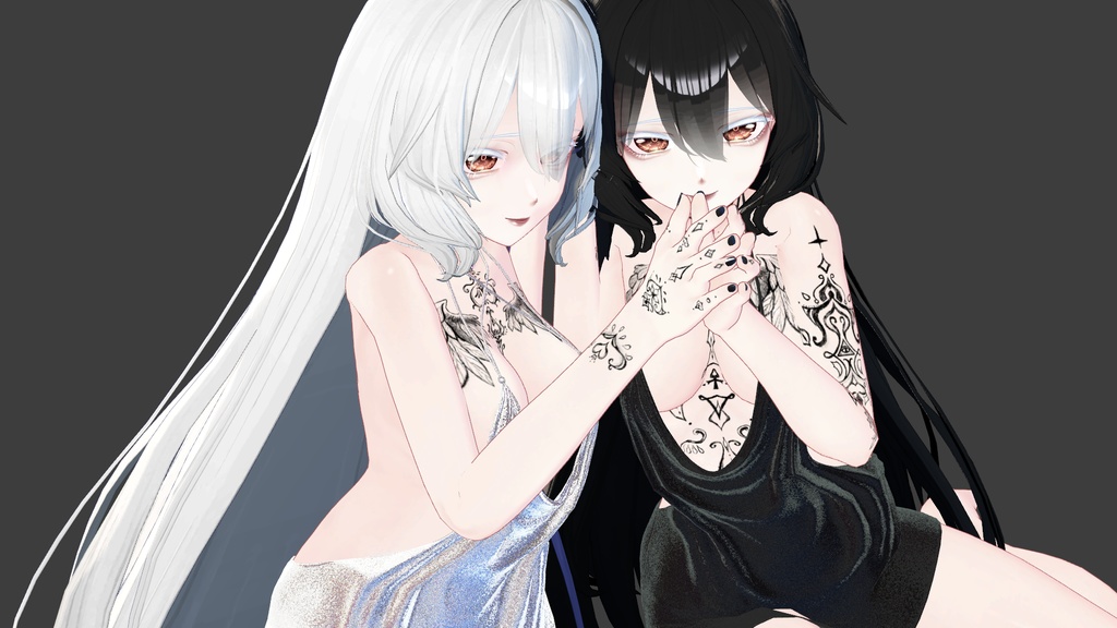 【女性アバター用】双子ポーズ