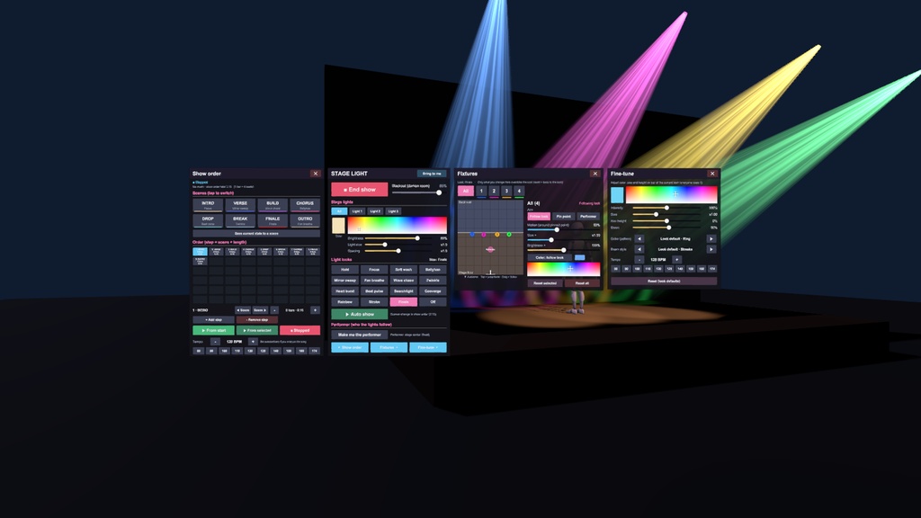 StageLight Control System / GZC Light Kit(꿀죽창 ライトキット)|VRChatワールド用 ステージ照明演出システム