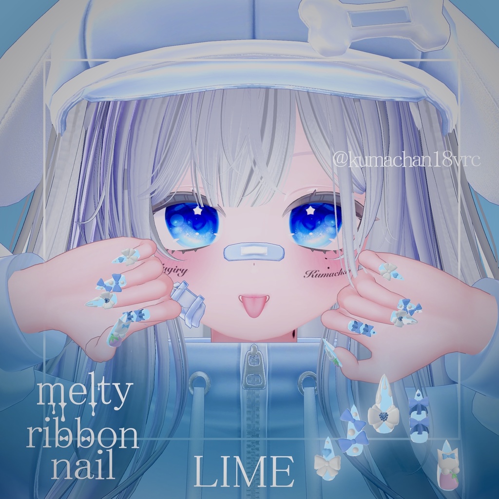 【SALE】【11アバター対応】꒦꒷melty ribbon nail꒷꒦