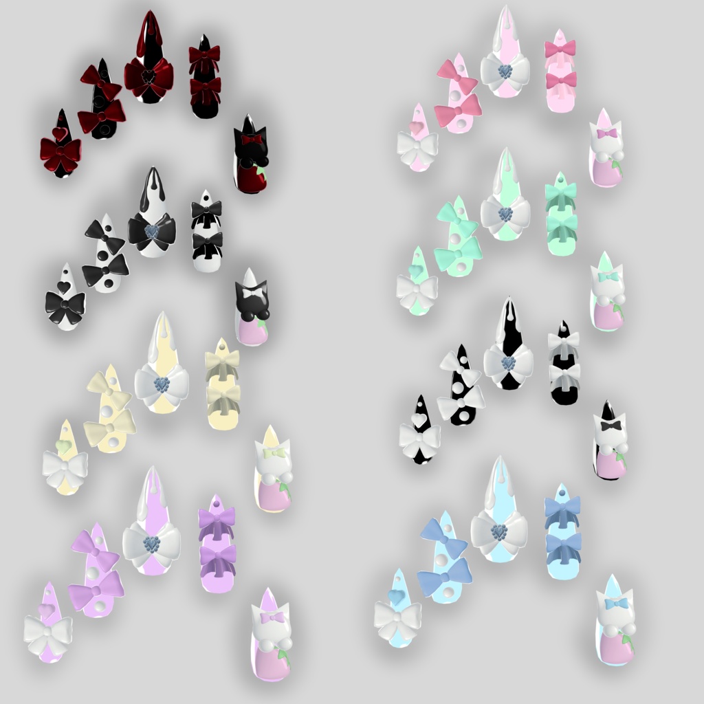 【SALE】【11アバター対応】꒦꒷melty ribbon nail꒷꒦