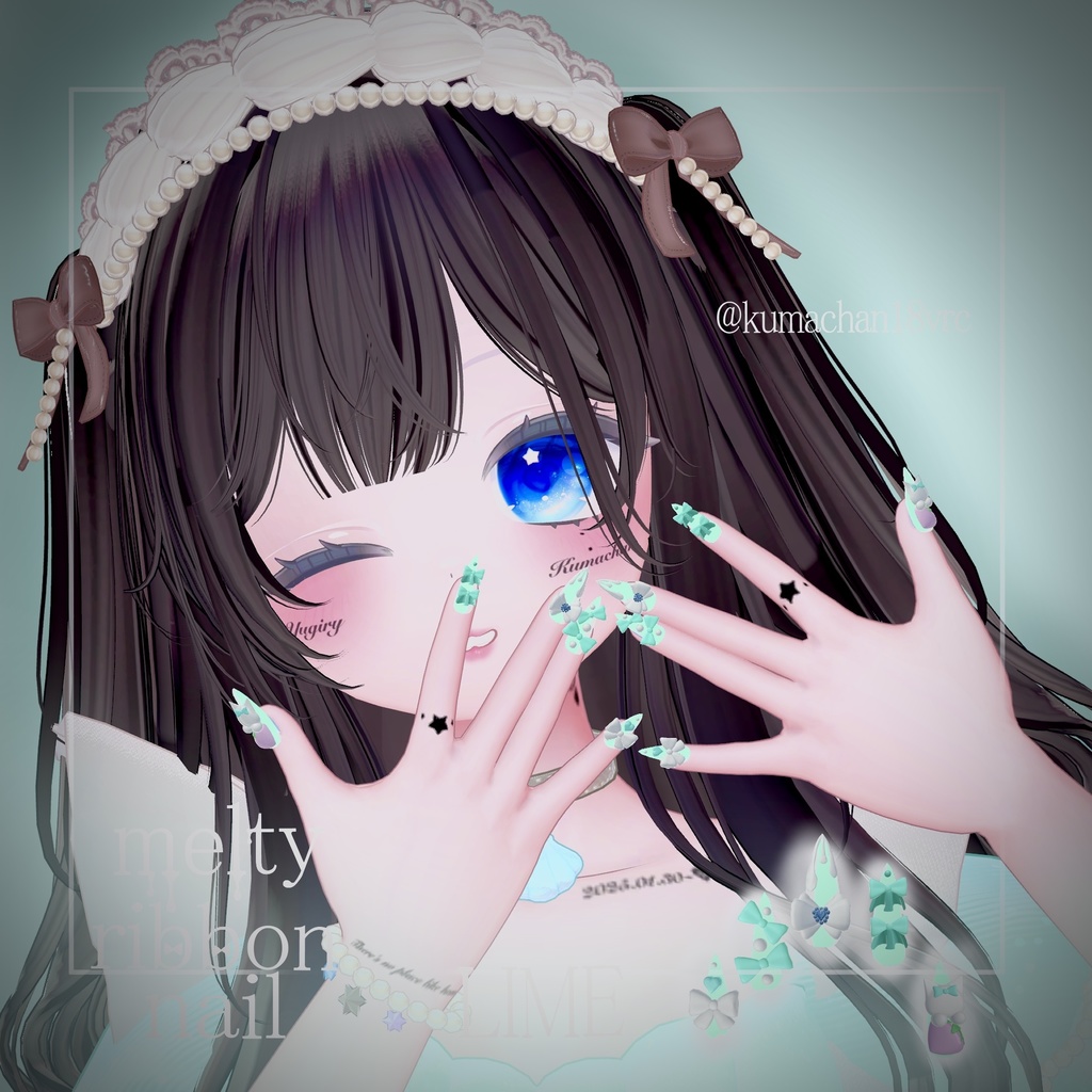 【SALE】【11アバター対応】꒦꒷melty ribbon nail꒷꒦