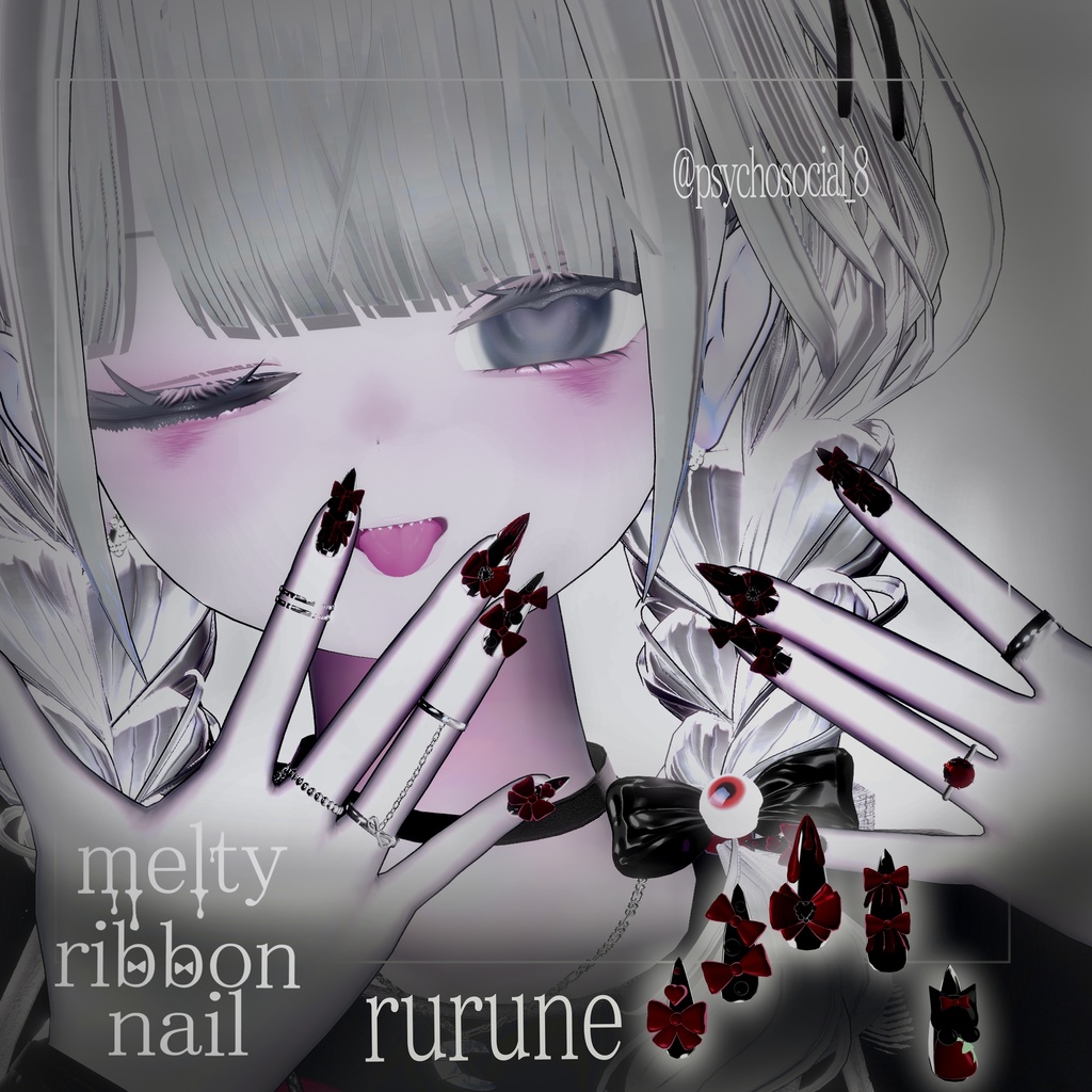 【SALE】【11アバター対応】꒦꒷melty ribbon nail꒷꒦