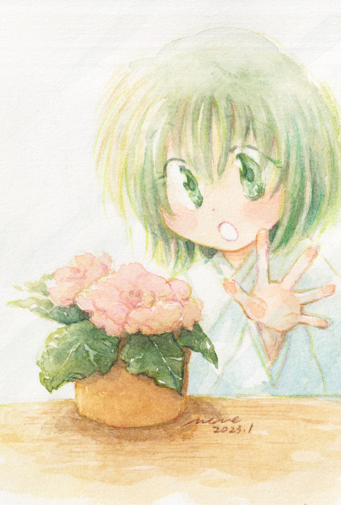 額装原画）温室の窓辺Ⅱ