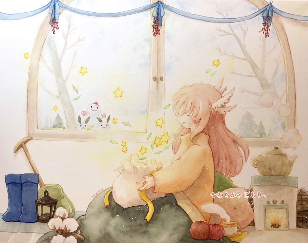 パネル原画）やわらか冬ごもり