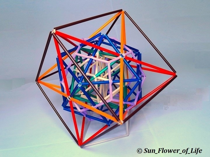 立体メタトロンキューブ［光の三原色］　3D Metatron’s Cube  [The Three Primary Colors of Light]