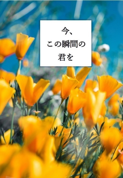 今、この瞬間の君を