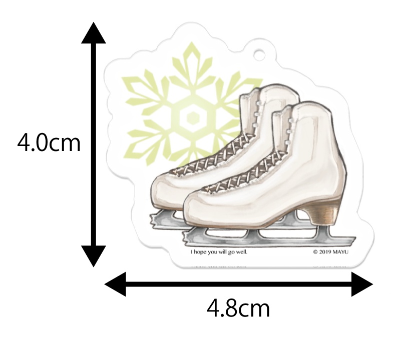 スケート靴のキーホルダー【白/グリーン】
