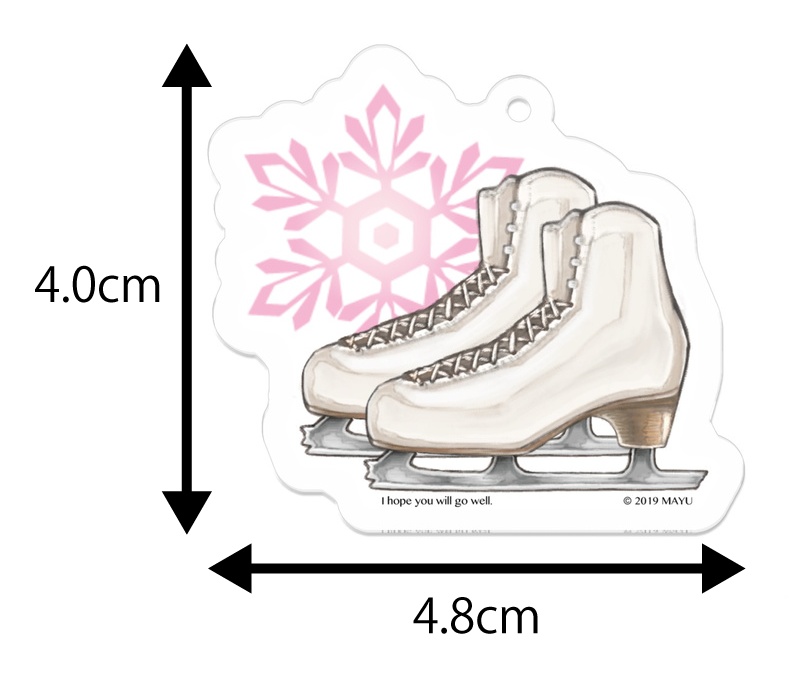 スケート靴のキーホルダー【白/ピンク】