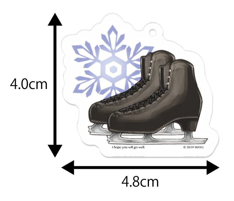 スケート靴のキーホルダー【黒/ブルー】