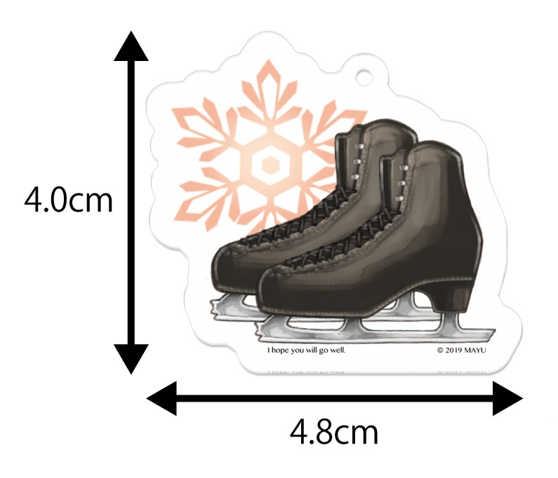 スケート靴のキーホルダー【黒/オレンジ】