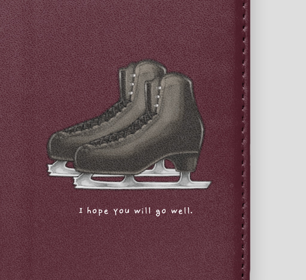 手帳型iPhoneケース【黒/紫バラ】