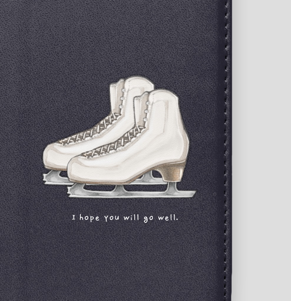 手帳型Androidケース【白/青バラ】