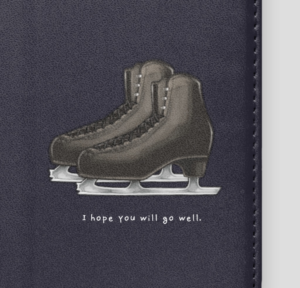 手帳型Androidケース【黒/青バラ】