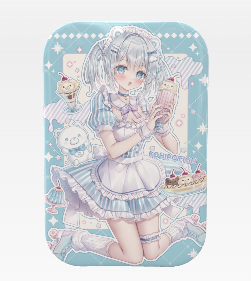 しろくまダイナー長方形缶バッジ
