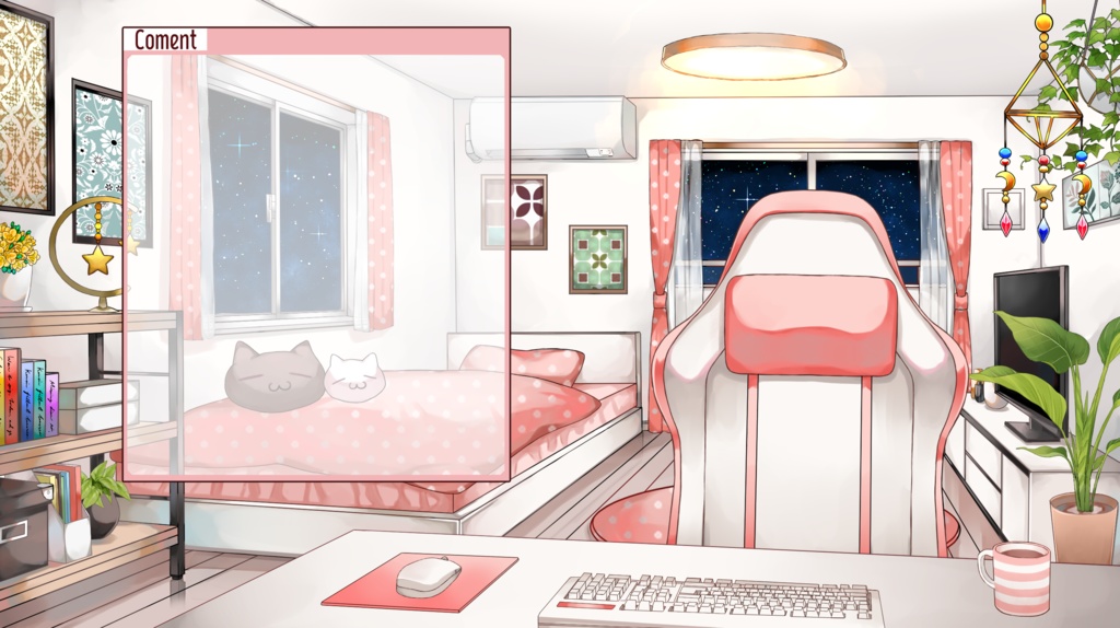 配信用背景セット(夜ver)【動かないver】