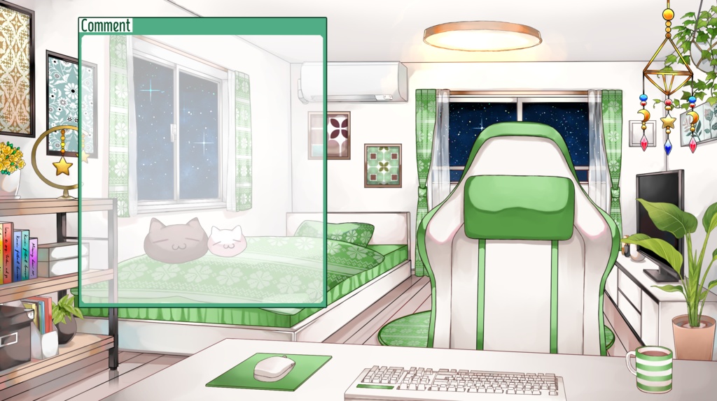 配信用背景セット(夜ver)【動かないver】