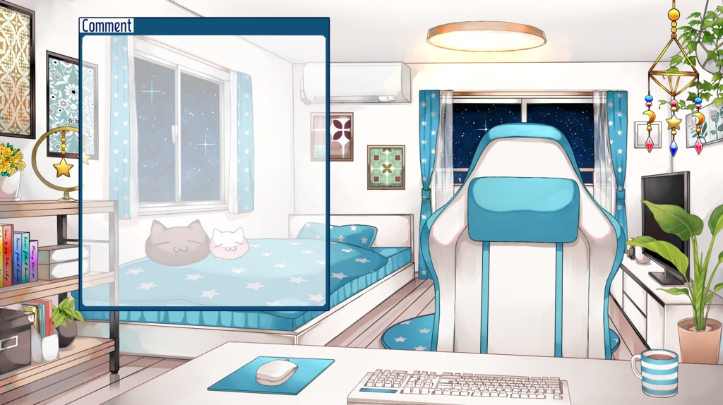 配信用背景セット(夜ver)【動かないver】