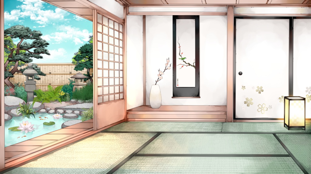 【配信用背景セット】和室(昼)【動くver】