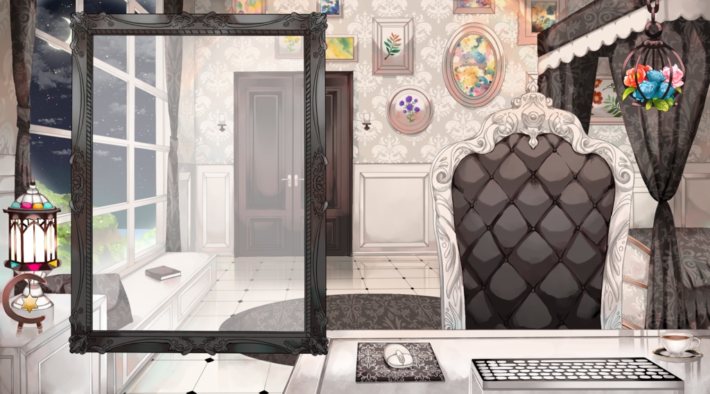 【配信用背景セット】洋室【夜ver】