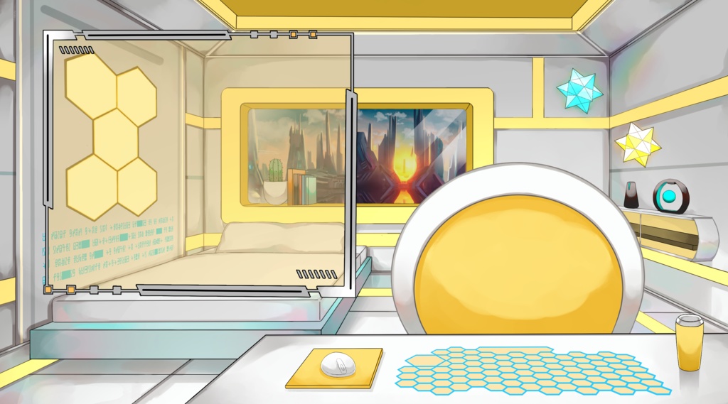 【配信用背景セット】未来の部屋【VTS対応】