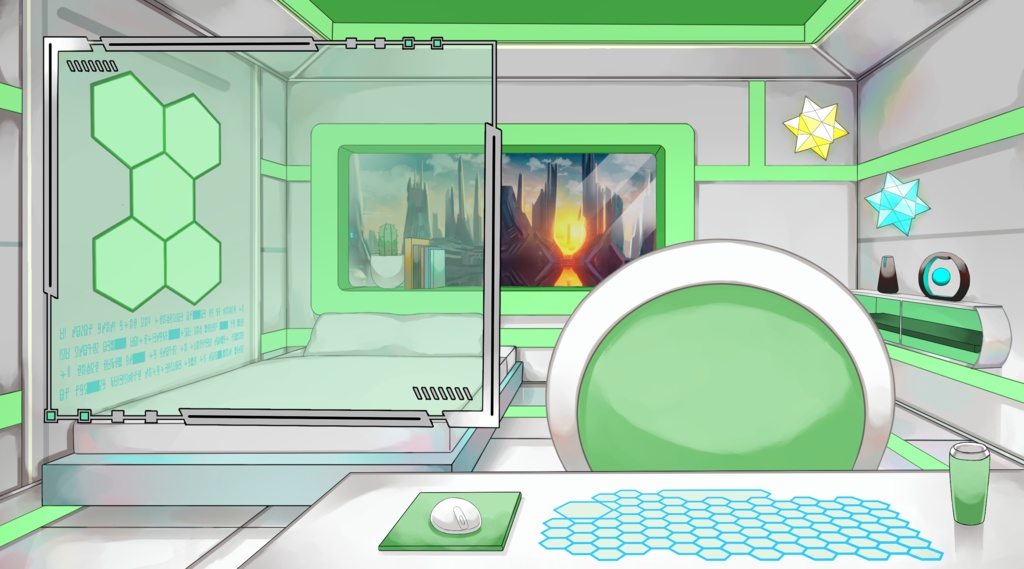 【配信用背景セット】未来の部屋【VTS対応】