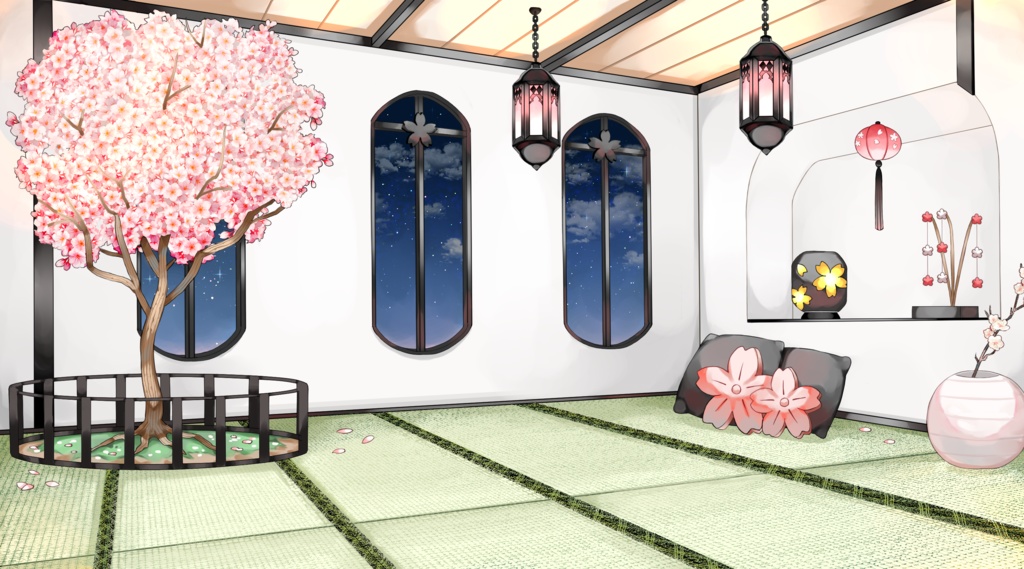 【配信用背景セット】季節の部屋《春》【VTS対応】