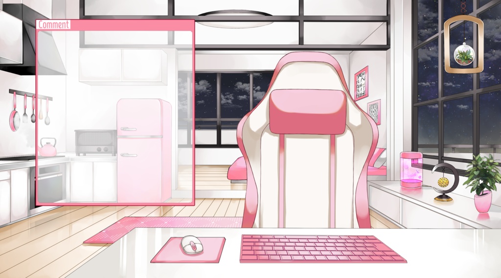 【配信用背景セット】マンションの一室【夜ver】