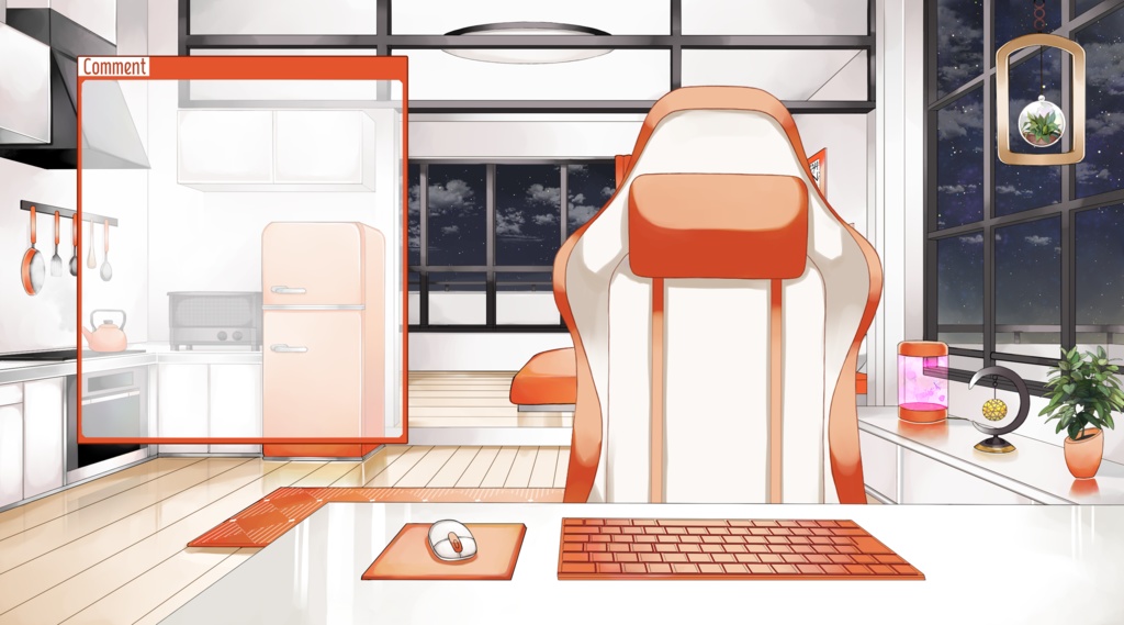 【配信用背景セット】マンションの一室【夜ver】