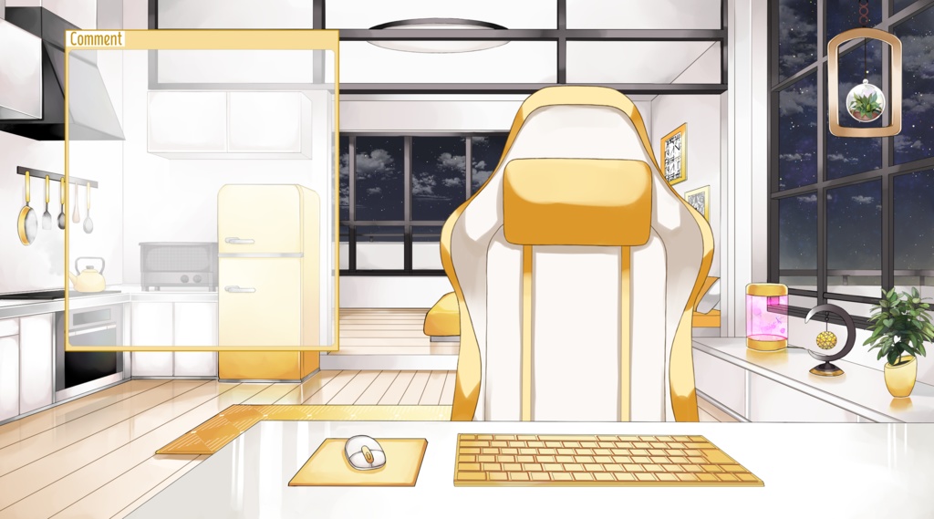 【配信用背景セット】マンションの一室【夜ver】