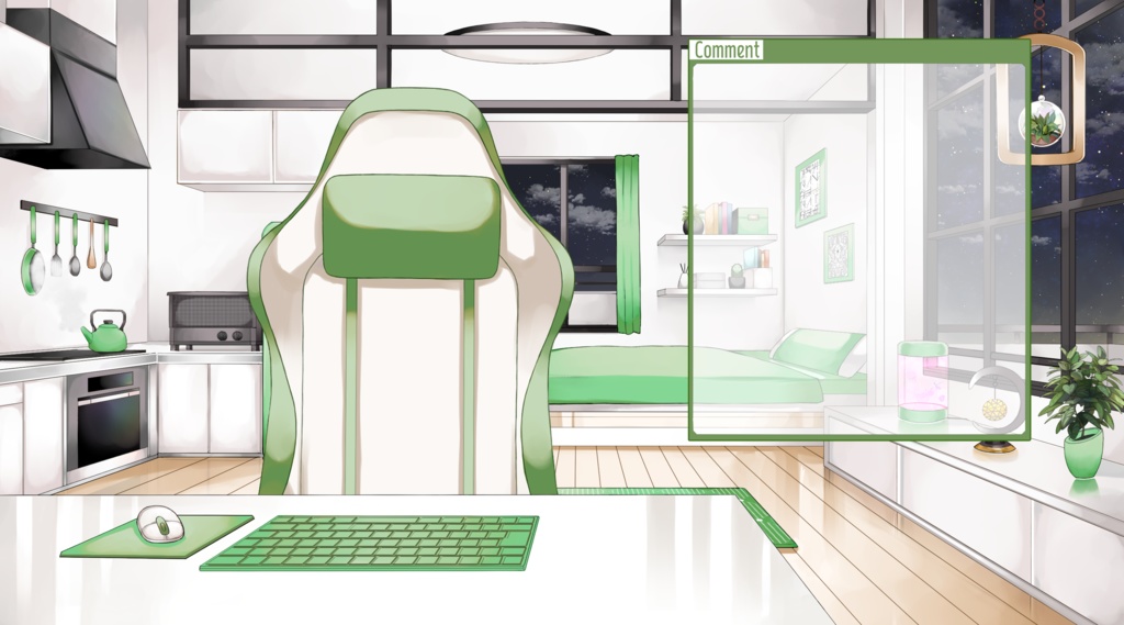 【配信用背景セット】マンションの一室【夜ver】