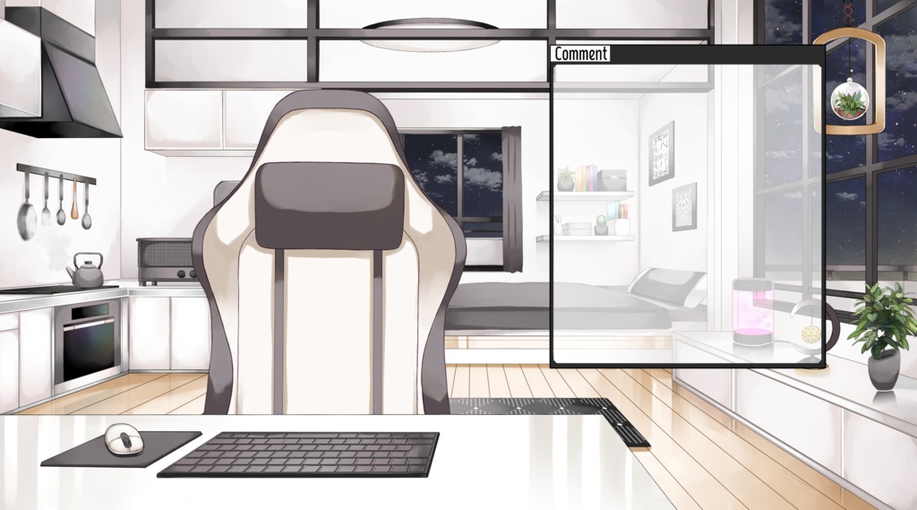 【配信用背景セット】マンションの一室【夜ver】