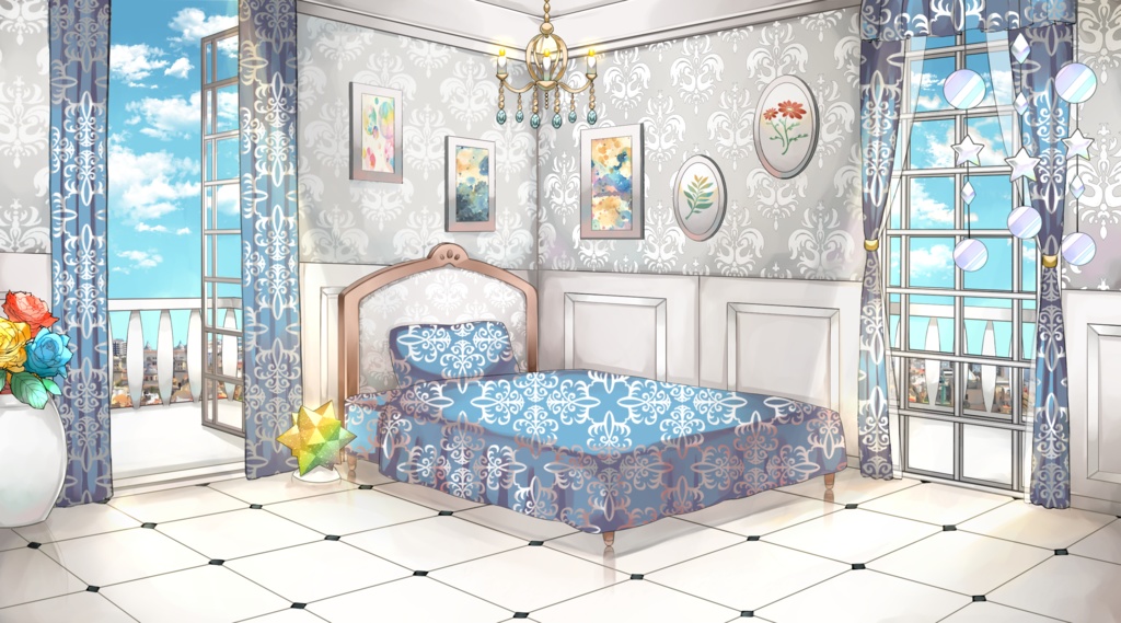 【配信用背景セット】洋室2【昼ver】