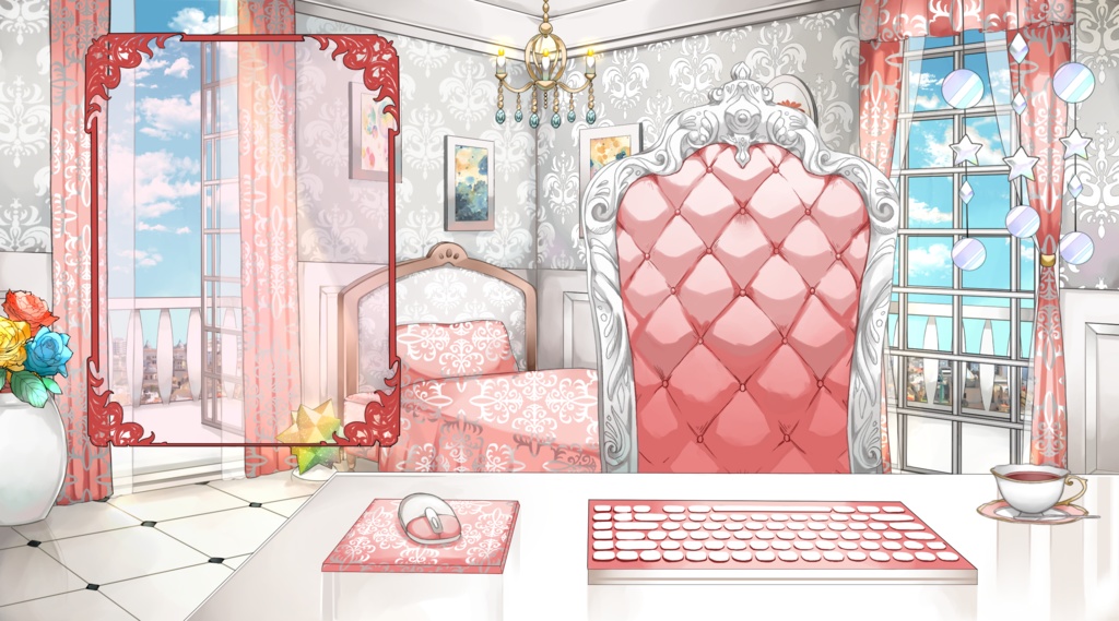 【配信用背景セット】洋室2【昼ver】