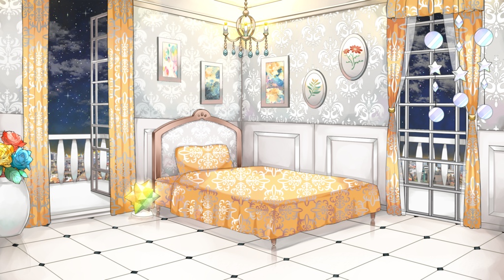 【配信用背景セット】洋室2【夜ver】