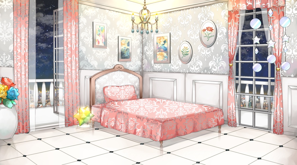 【配信用背景セット】洋室2【夜ver】