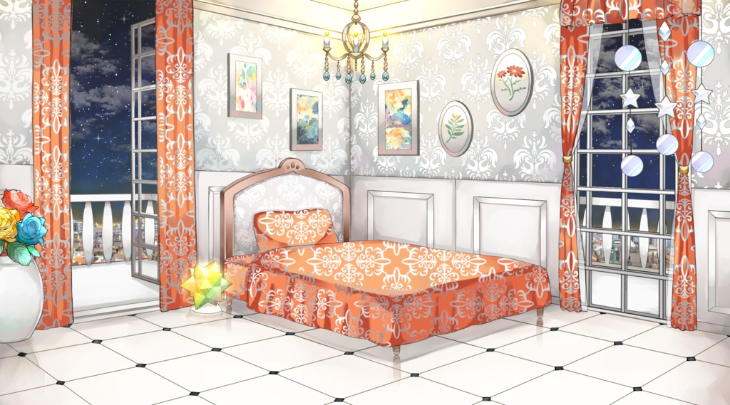 【配信用背景セット】洋室2【夜ver】