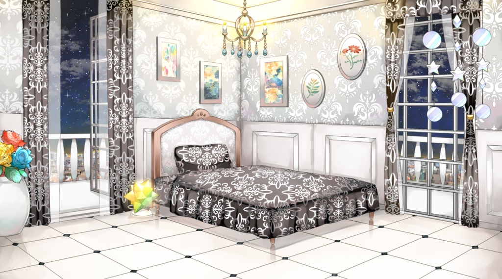 【配信用背景セット】洋室2【夜ver】